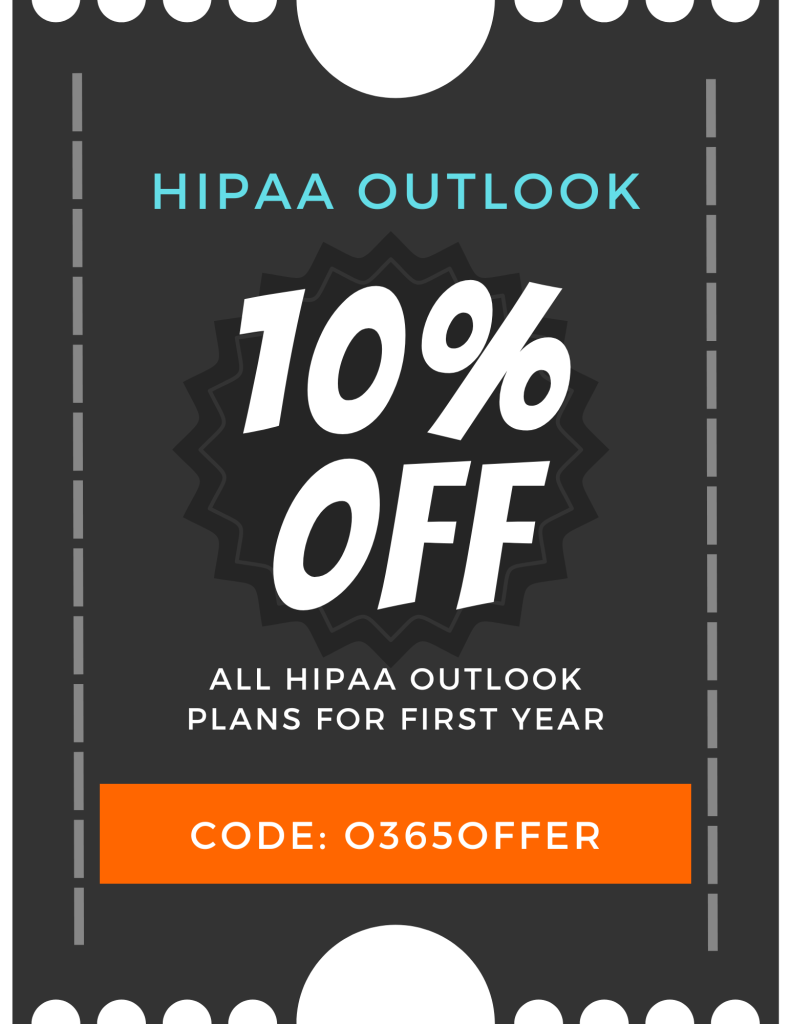 HIPAA Vault Cyber Monday Deal Coupon 10% off first year Outlook O365 email inbox code O365OFFER